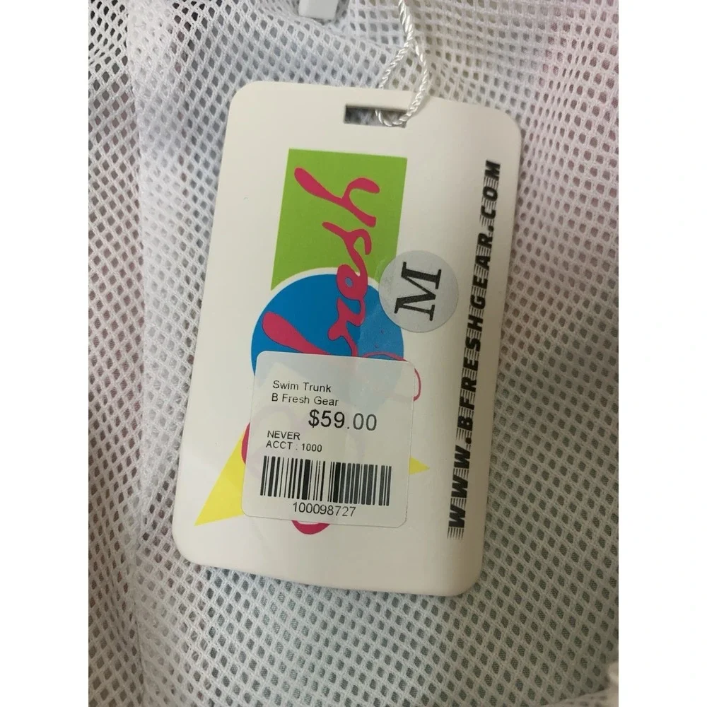 B Fresh Gear Into The Abbiss Abstract Colorblock Swim Trunks Beach Shorts M NEW